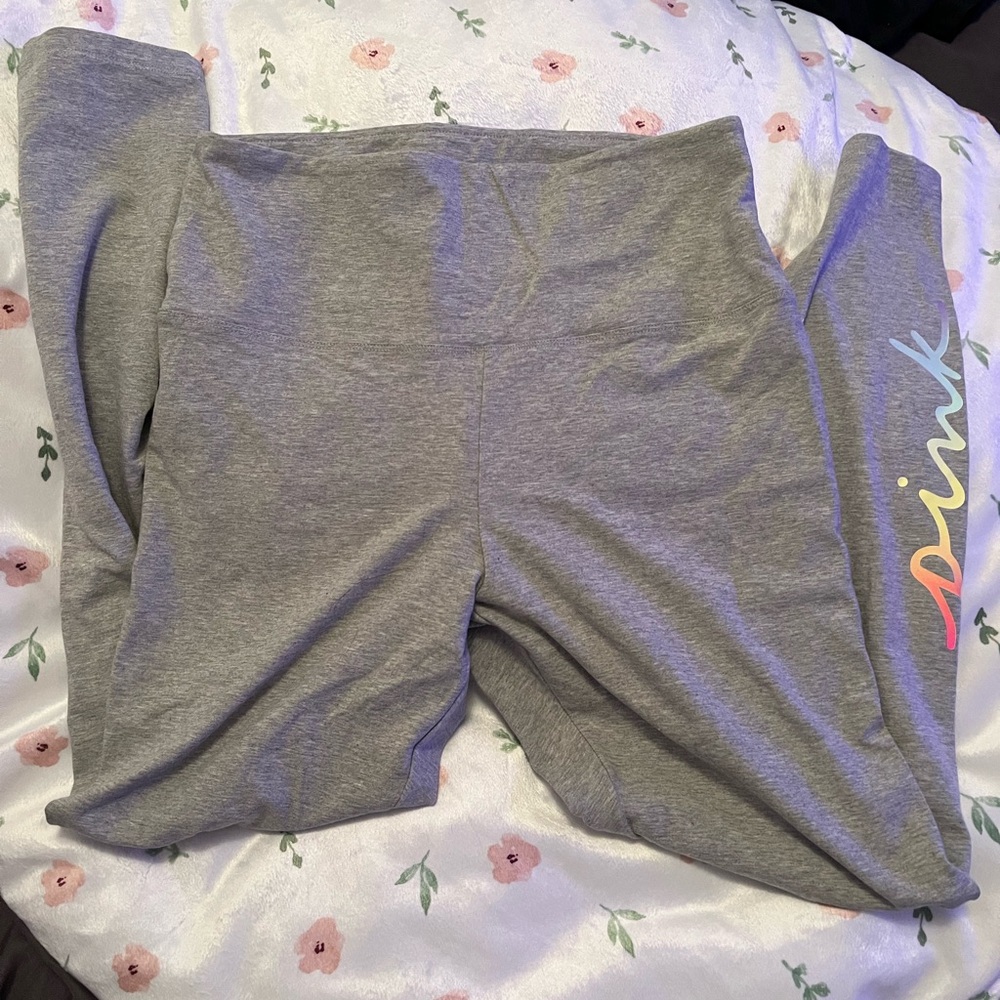 PINK Victoria's Secret Gray and Pink Leggings